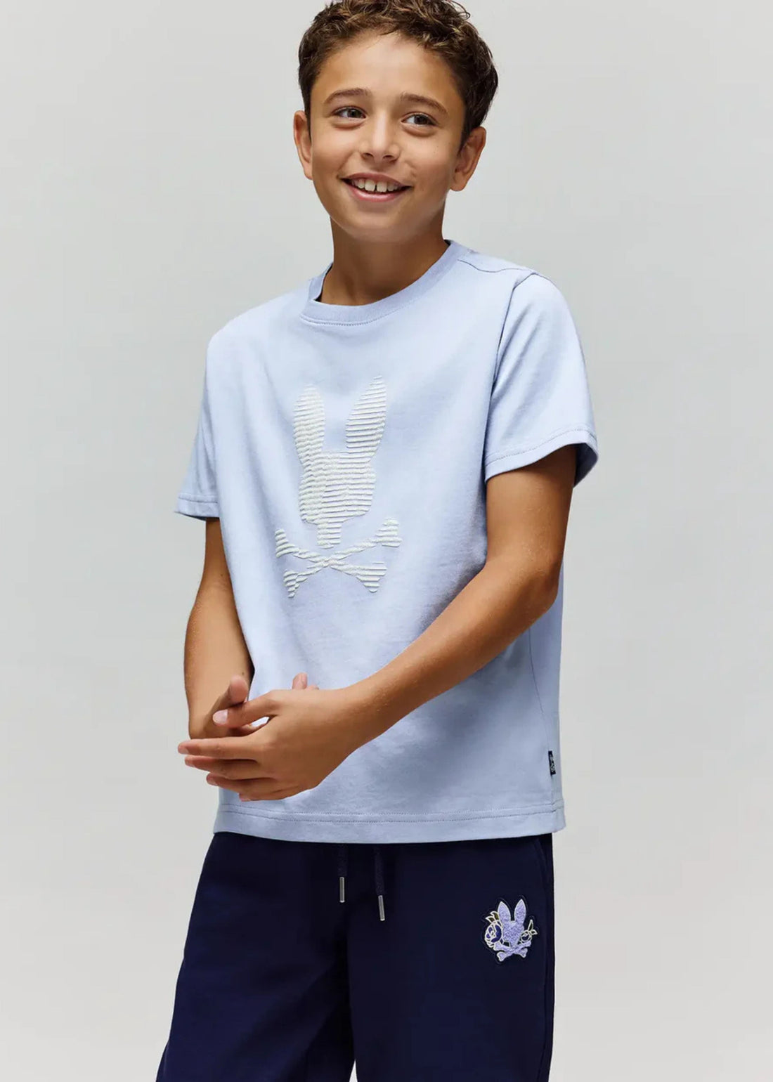 Camiseta Grant Relieve Algodón Azul Claro