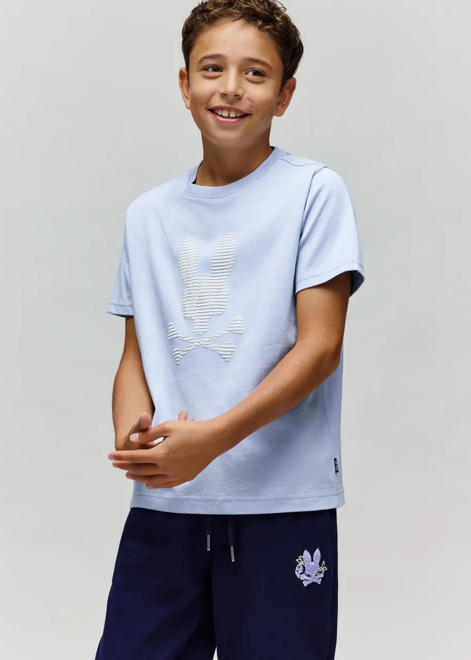 Camiseta Grant Relieve Algodón Azul Claro