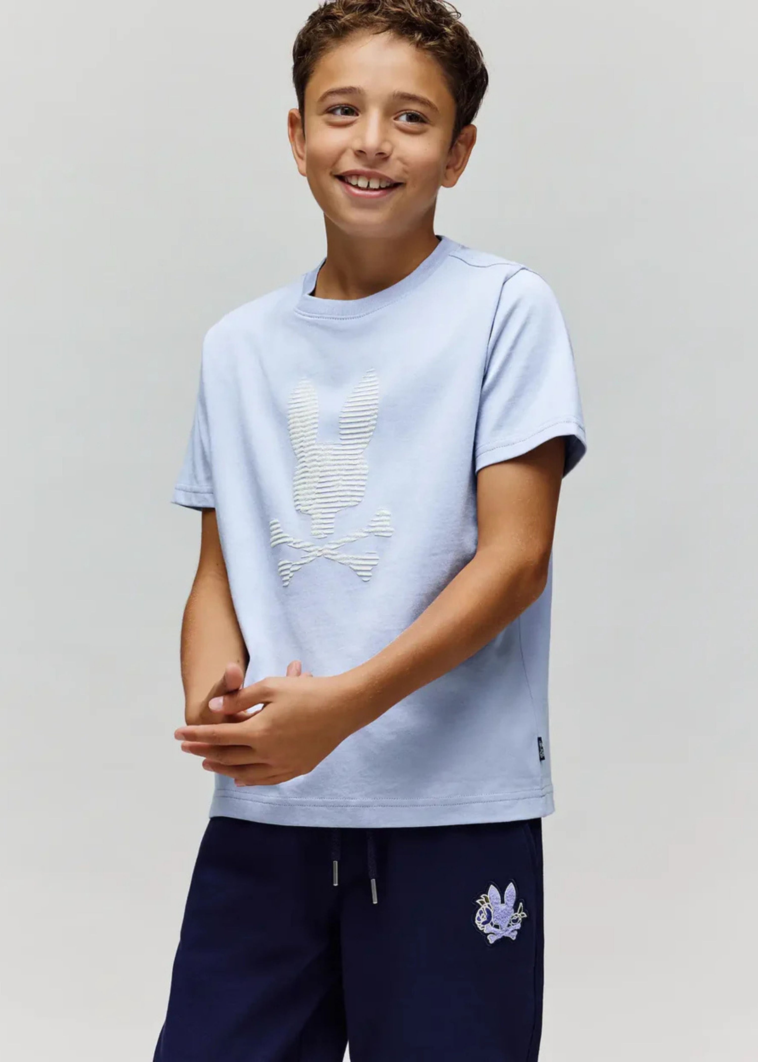 Camiseta Grant Relieve Algodón Azul Claro
