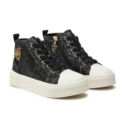 Sneakers Tipo Bota Negro Split Glitter