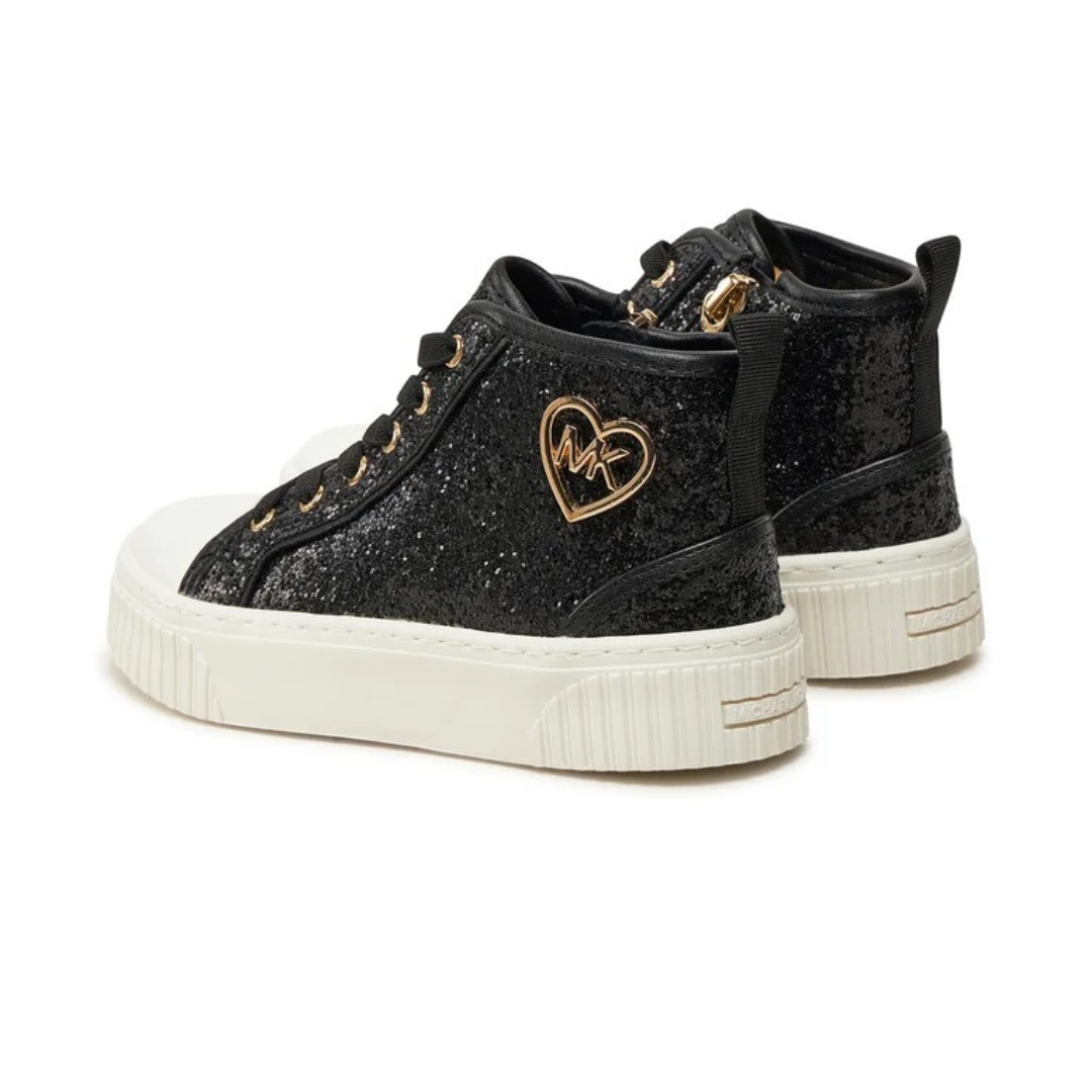 Sneakers Tipo Bota Negro Split Glitter