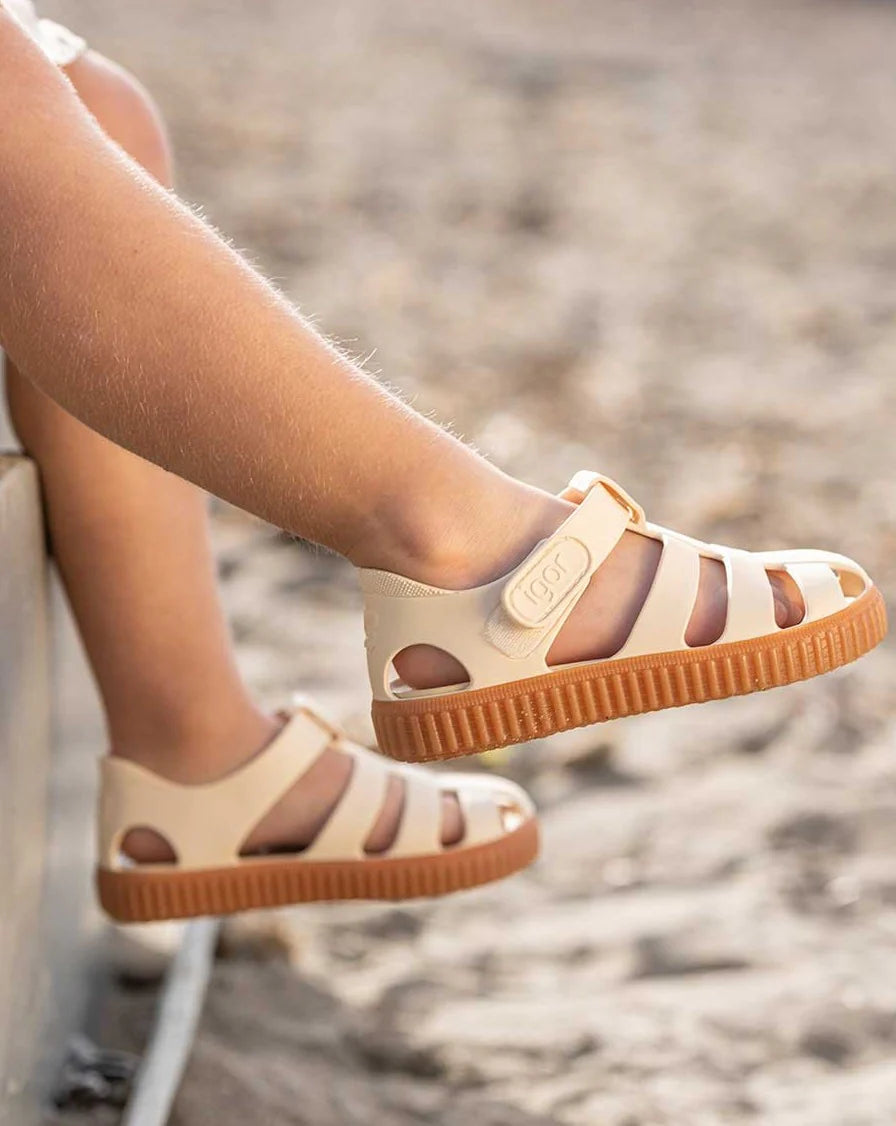 Sandalias Nico Caramelo | Marfil