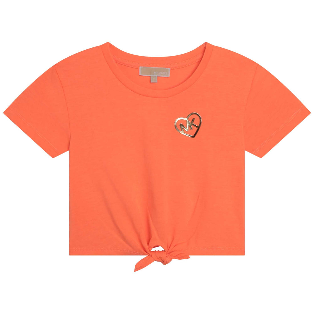 Camiseta Cropped  Anudada Naranja Niña