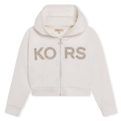 Chaqueta Hooded Crudo Pedrería KORS Niña