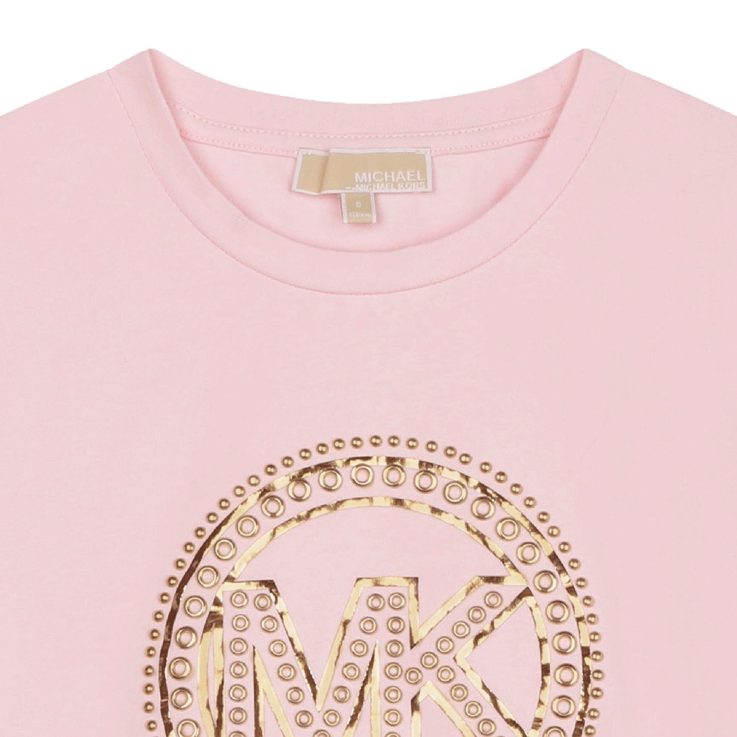 Camiseta Cropped Rosa Manga Larga Logotipo MK Charm