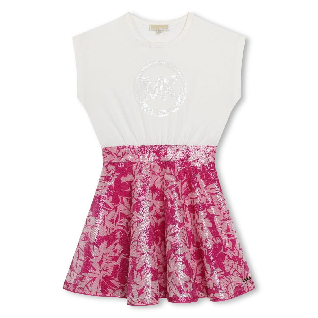 Vestido Blanco &amp; Fucsia Logotipo MK Charm
