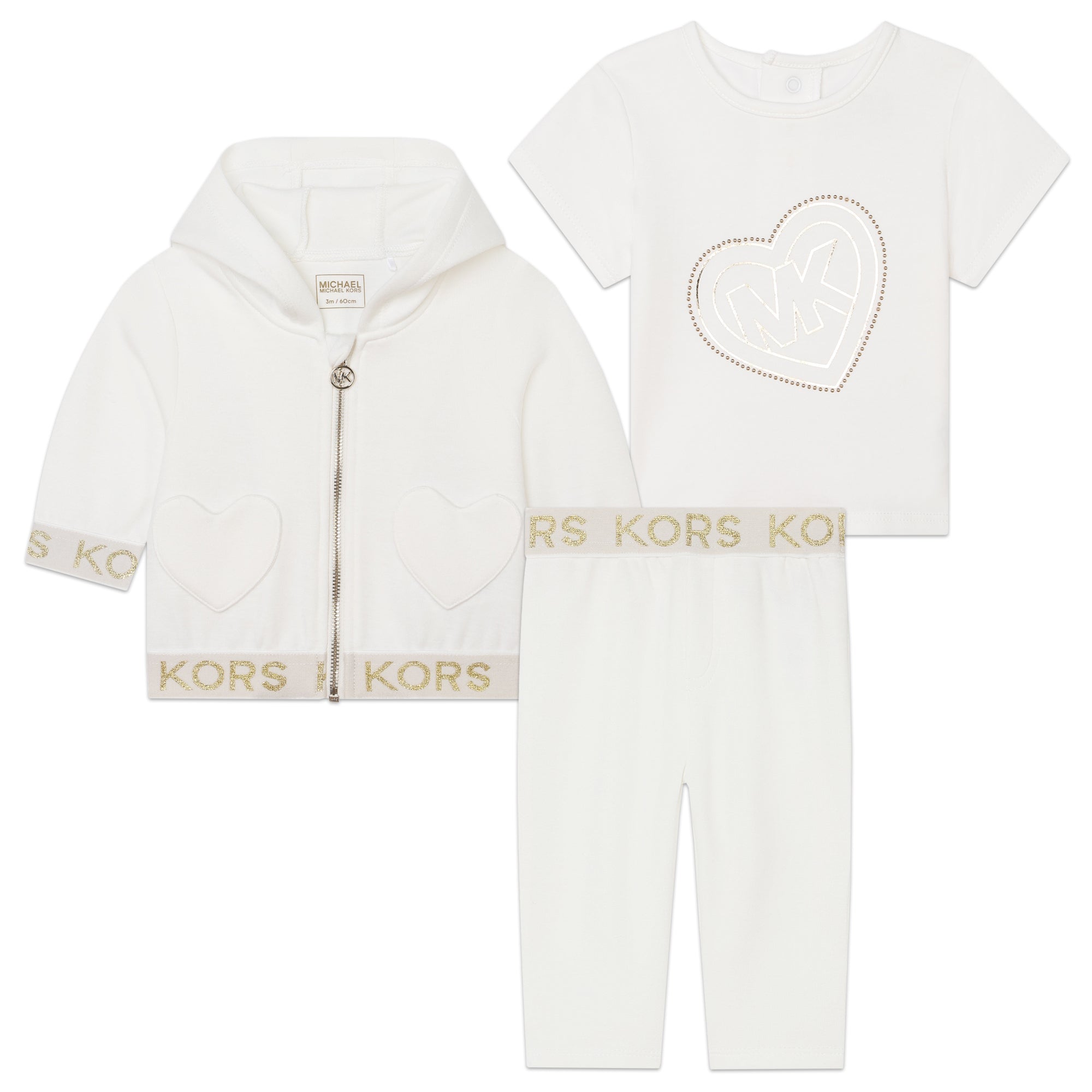 Conjunto Jogging Blanco MK Heart Bebé Niña