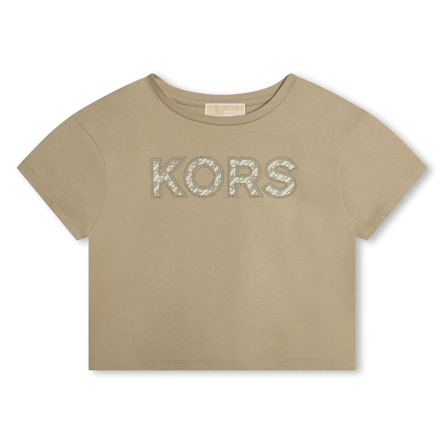 Camiseta Cropped Camel Algodón Orgánico Logotipo KORS Empire