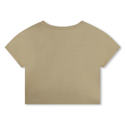 Camiseta Cropped Camel Algodón Orgánico Logotipo KORS Empire