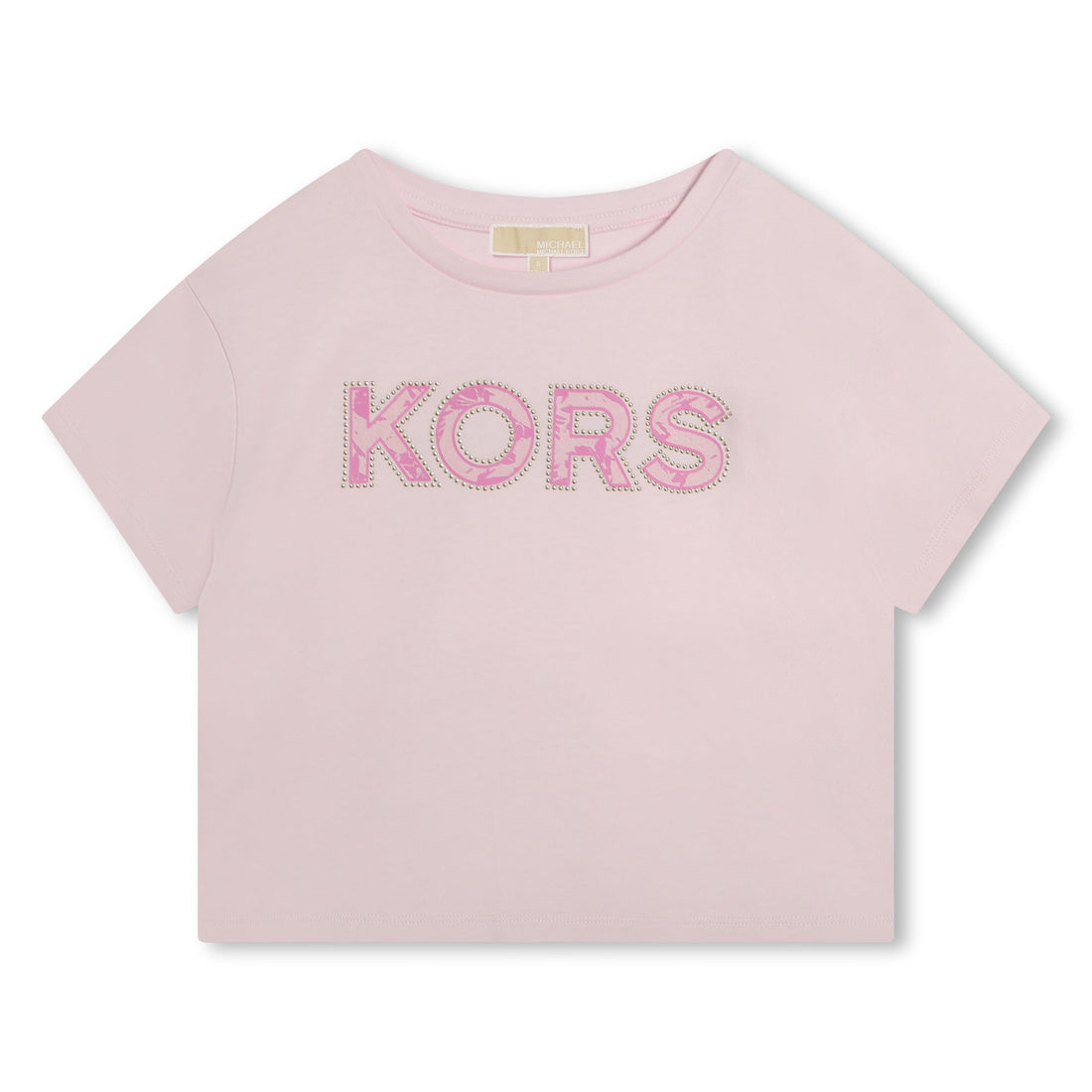 Camiseta Cropped Rosa Algodón Orgánico Logotipo KORS Empire