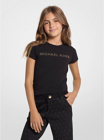 Camiseta Negra Algodón Orgnánico MICHAEL KORS Foil