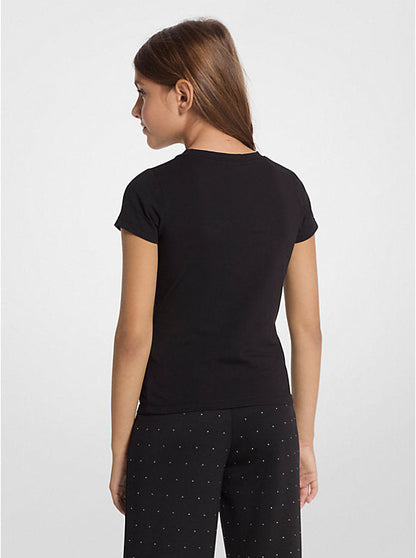 Camiseta Negra Algodón Orgnánico MICHAEL KORS Foil