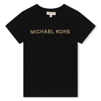 Camiseta Negra Algodón Orgnánico MICHAEL KORS Foil