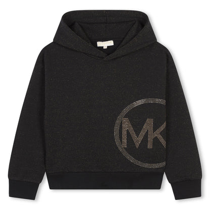 Hoodie Negro &amp; Lurex Logo MK