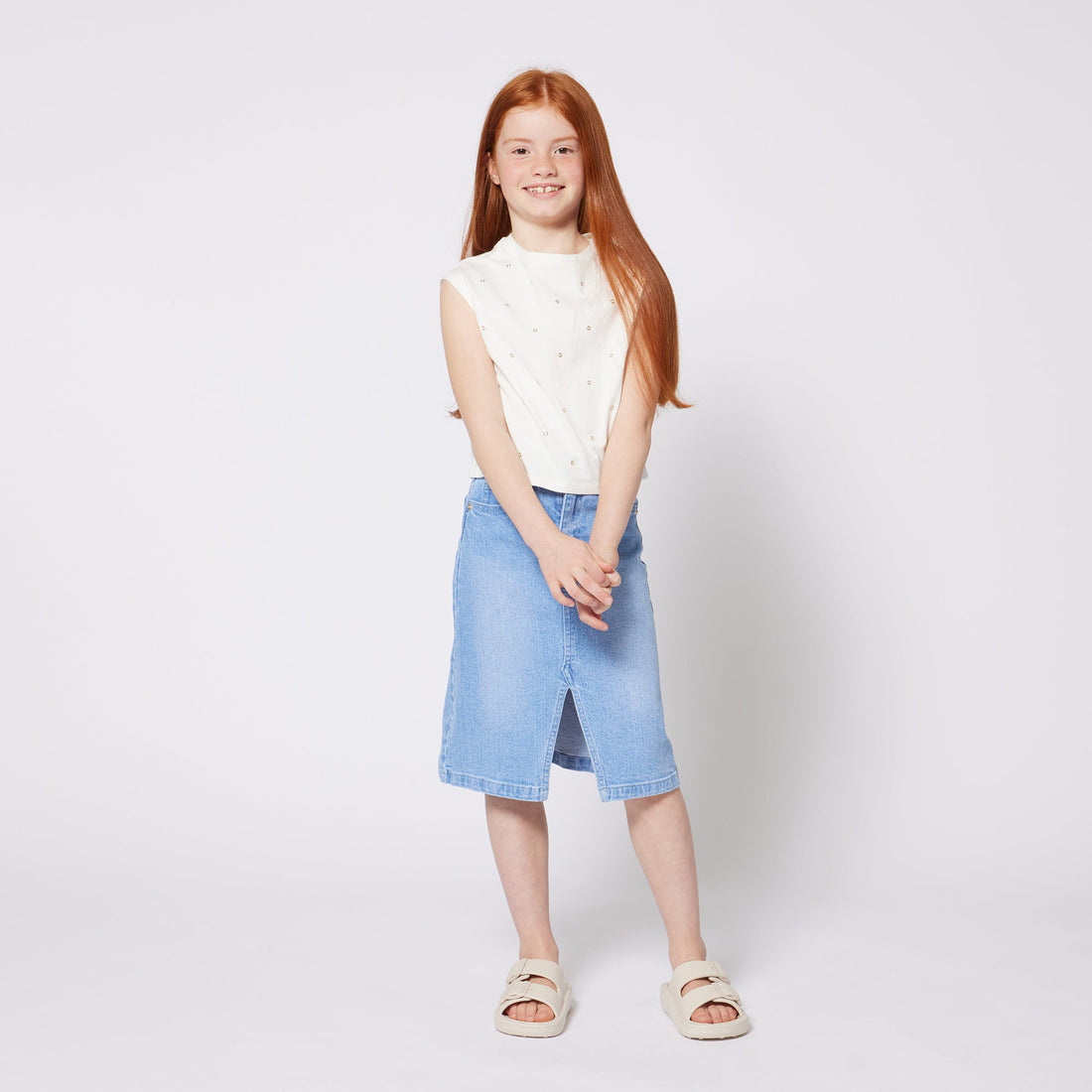 Falda Larga Denim Chica