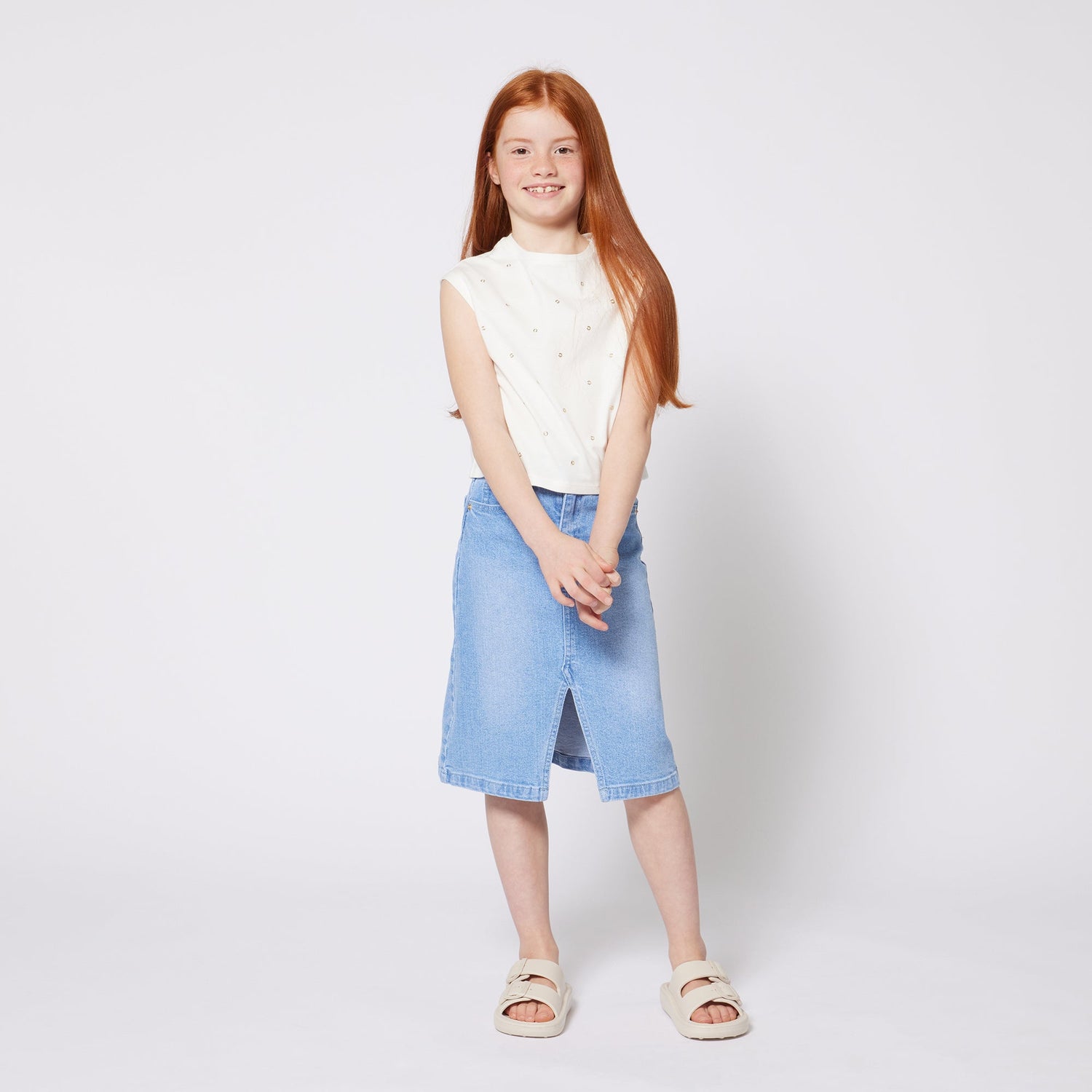 Falda Larga Denim Chica