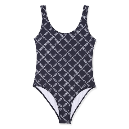 Vestido Baño Monograma Integral Azul