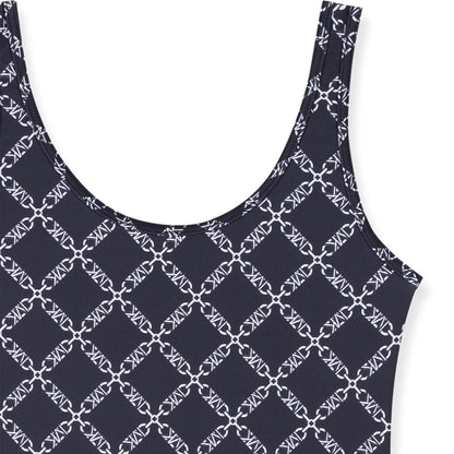 Vestido Baño Monograma Integral Azul