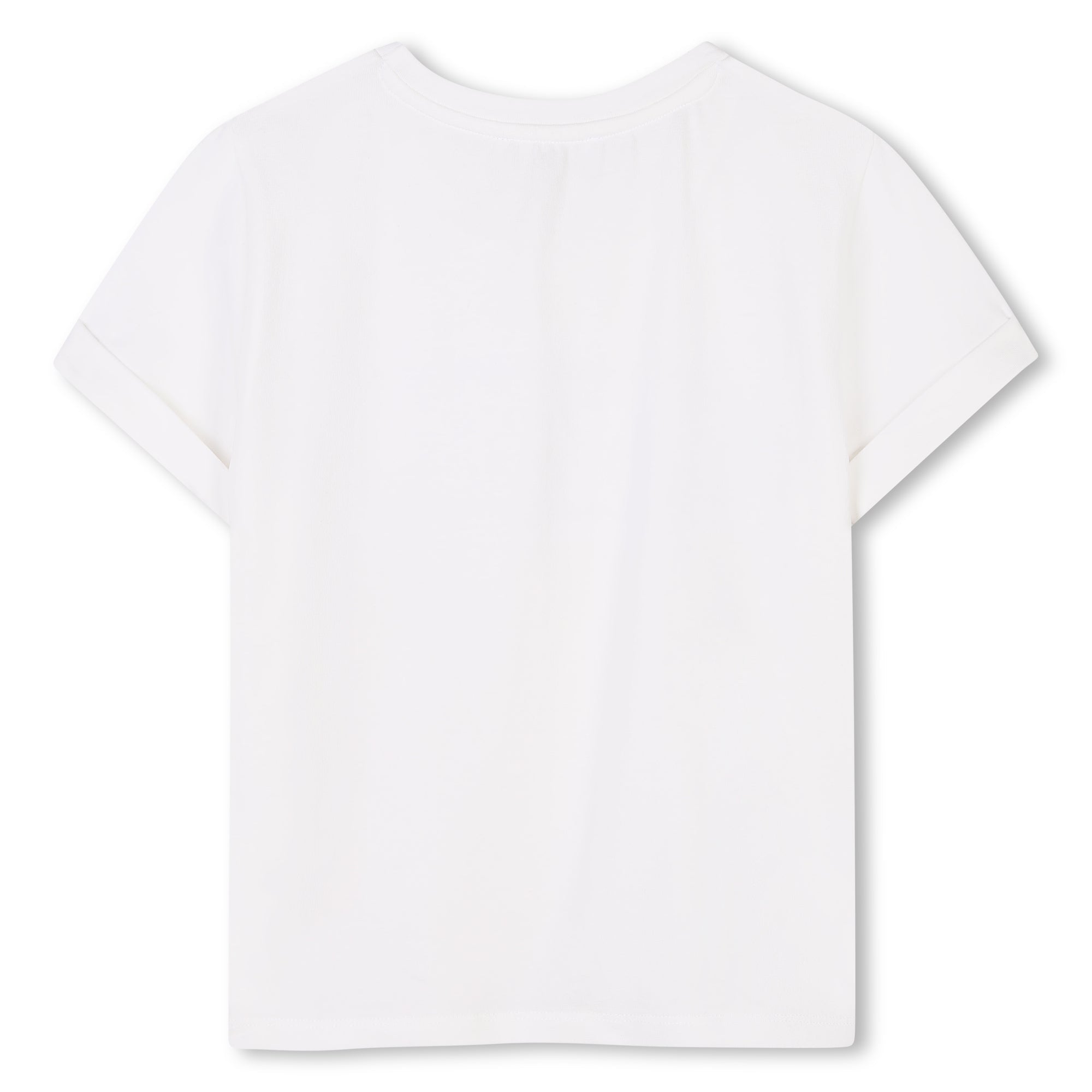 Camiseta Blanca Algodón Orgánico Logo Bordado Perlas