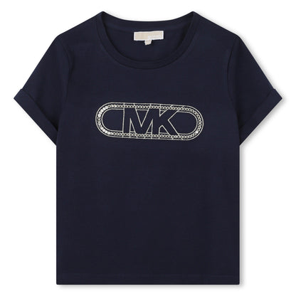 Camiseta Azul Logotipo Destacado Algodón Orgánico