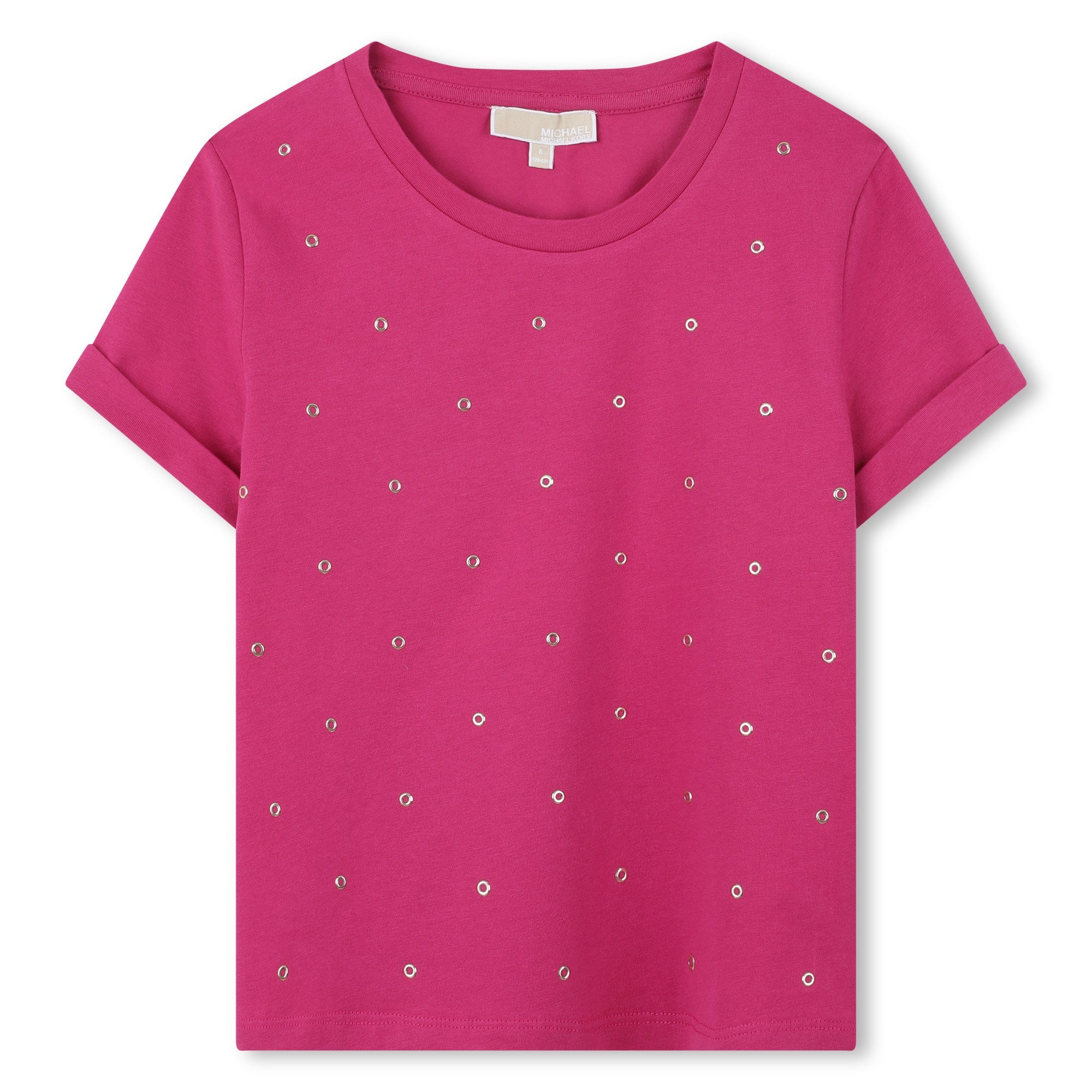 Camiseta Rosa Logotipo Destacado Algodón Orgánico