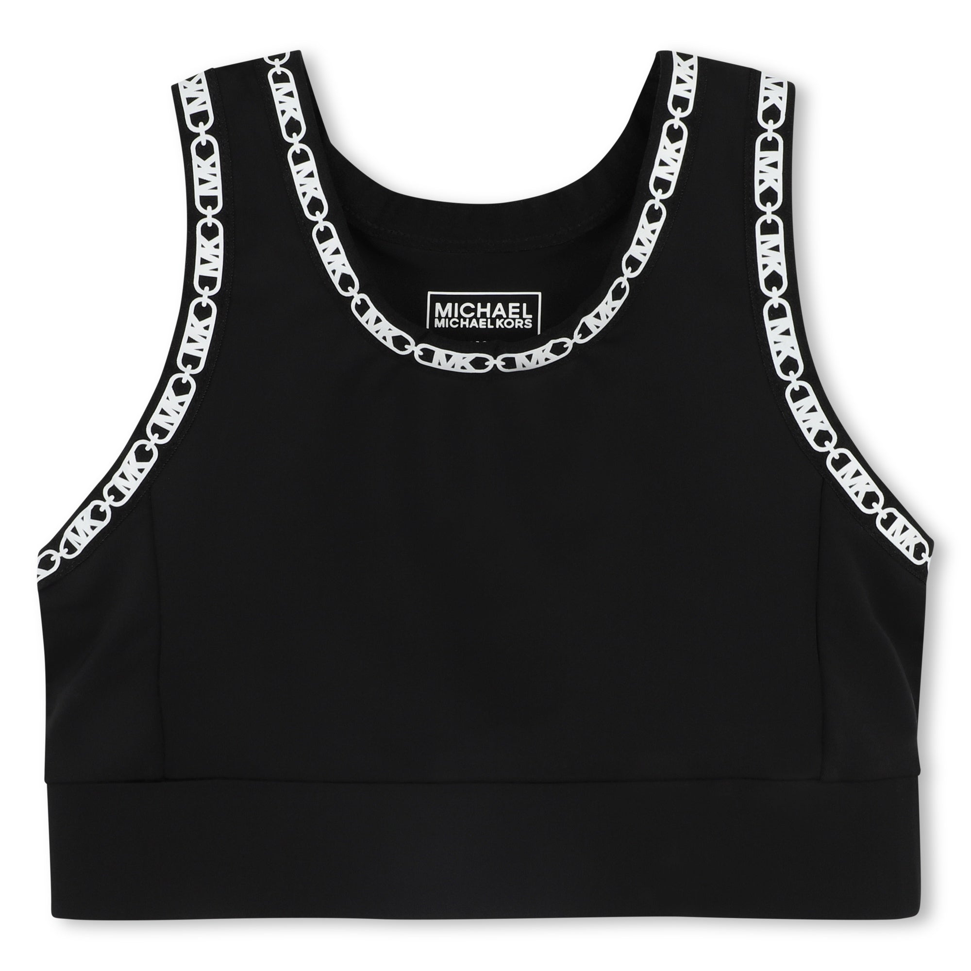 Top Deportivo Negro Franja Monograma