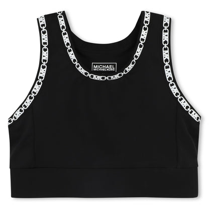 Top Deportivo Negro Franja Monograma