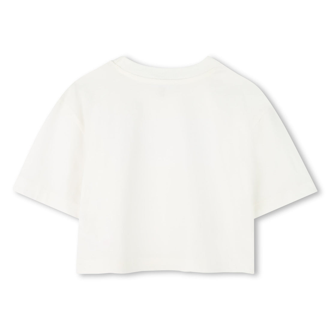 Camiseta Blanca Cropped Logotipo Bordado