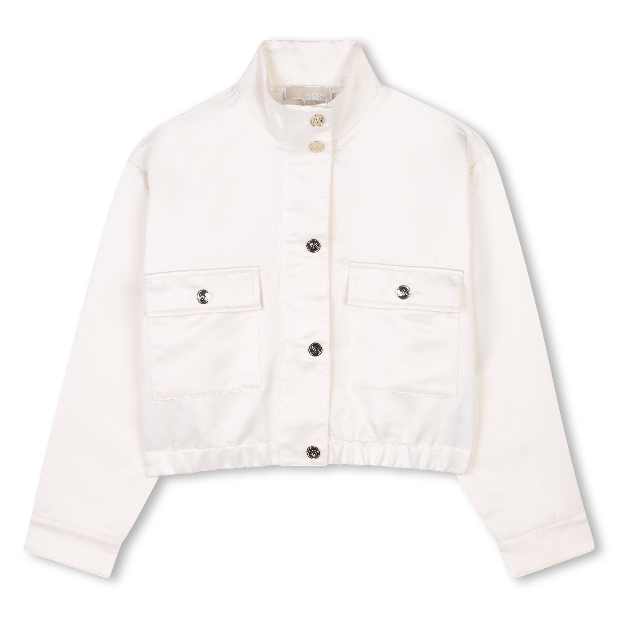 Chaqueta Blanca Satín Cropped
