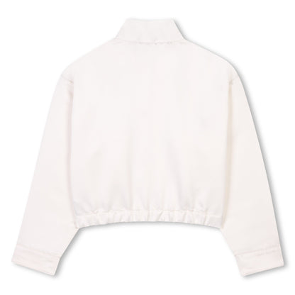 Chaqueta Blanca Satín Cropped