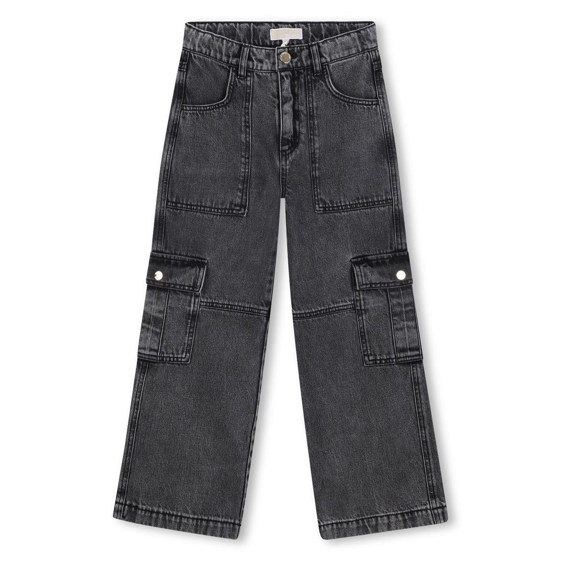 Jean Wide Leg Cargo Negro