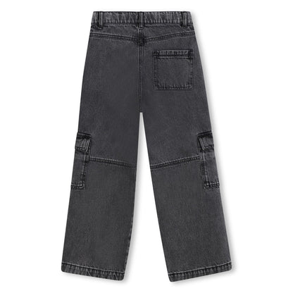 Jean Wide Leg Cargo Negro