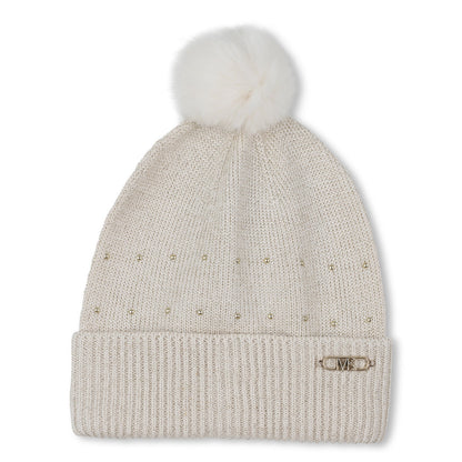 Gorro Tejido Pompón Dorado