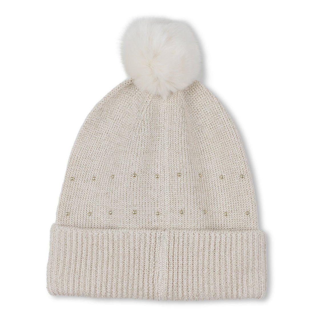 Gorro Tejido Pompón Dorado