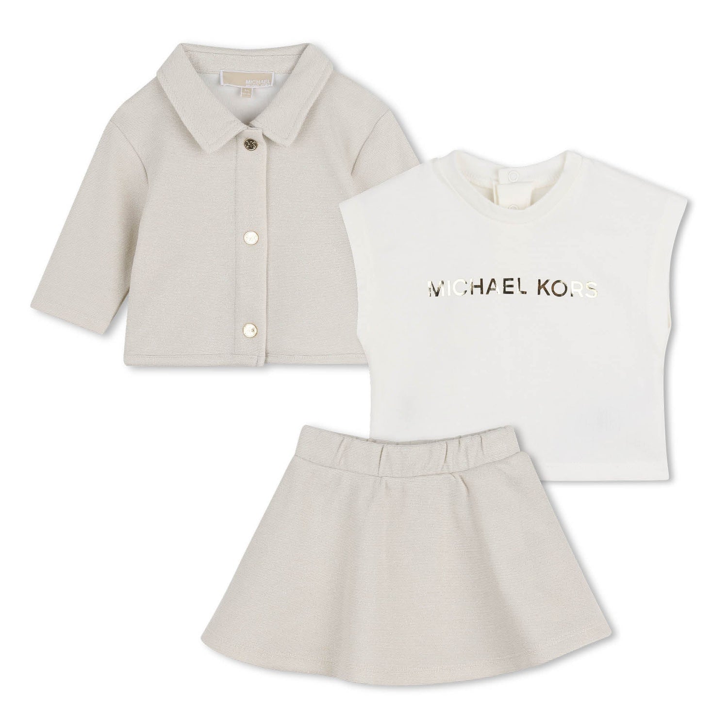 Set Cardigan Falda &amp; Camiseta MK Ficelle