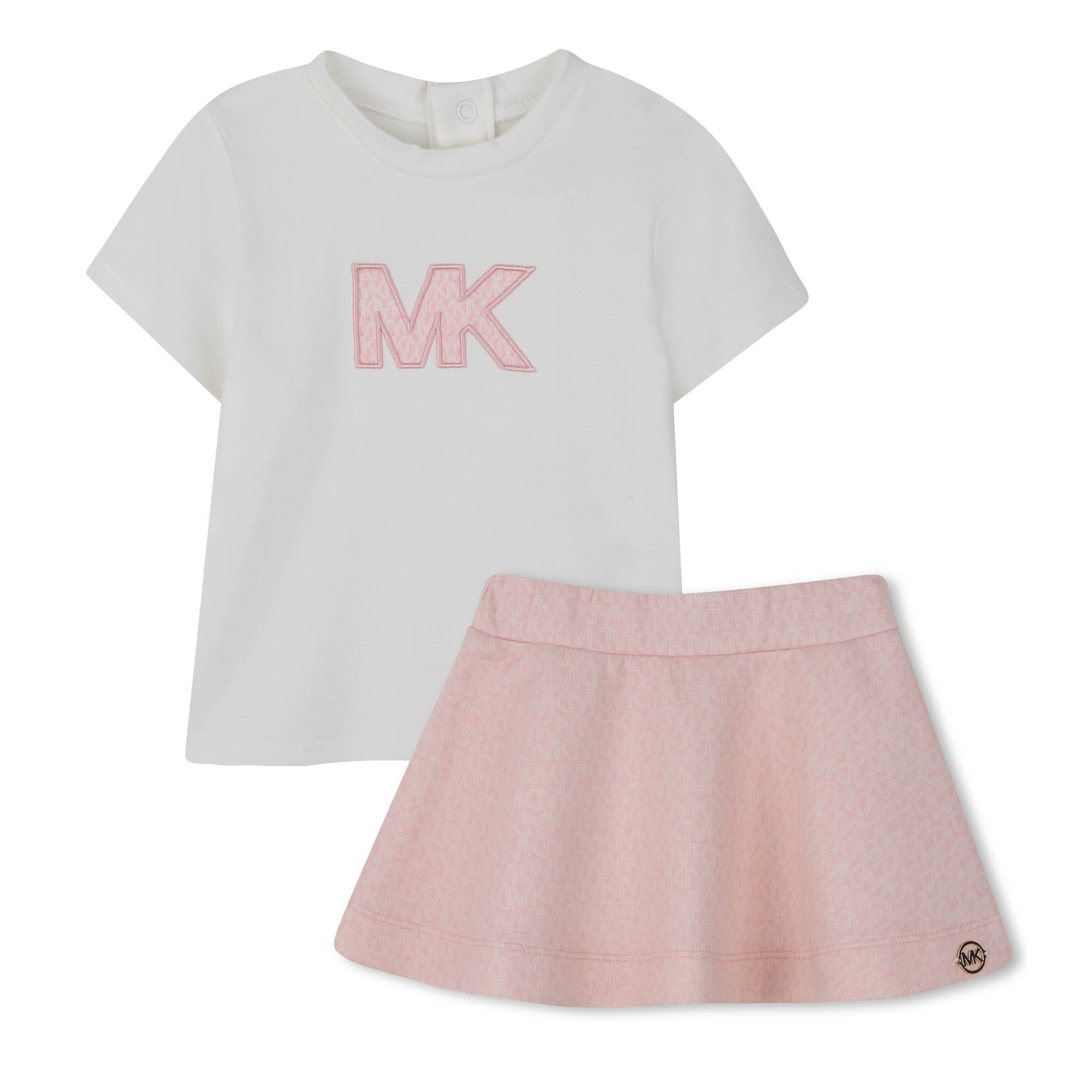Set Camiseta &amp; Falda Monograma MK Rubor