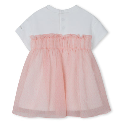 Vestido Combinado Monograma MK Rubor Pálido