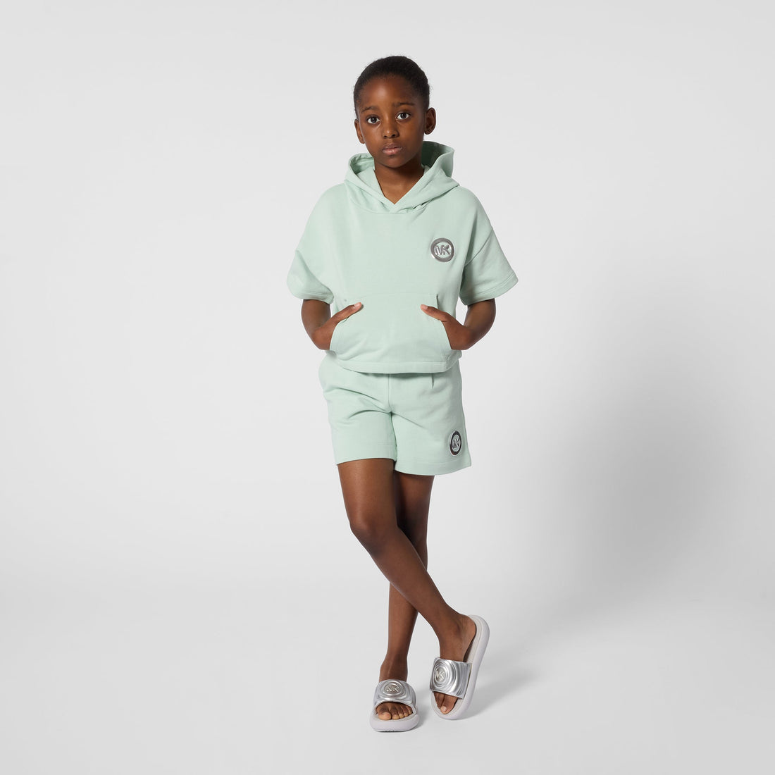 Hoodie Manga Corta Mk Salvia