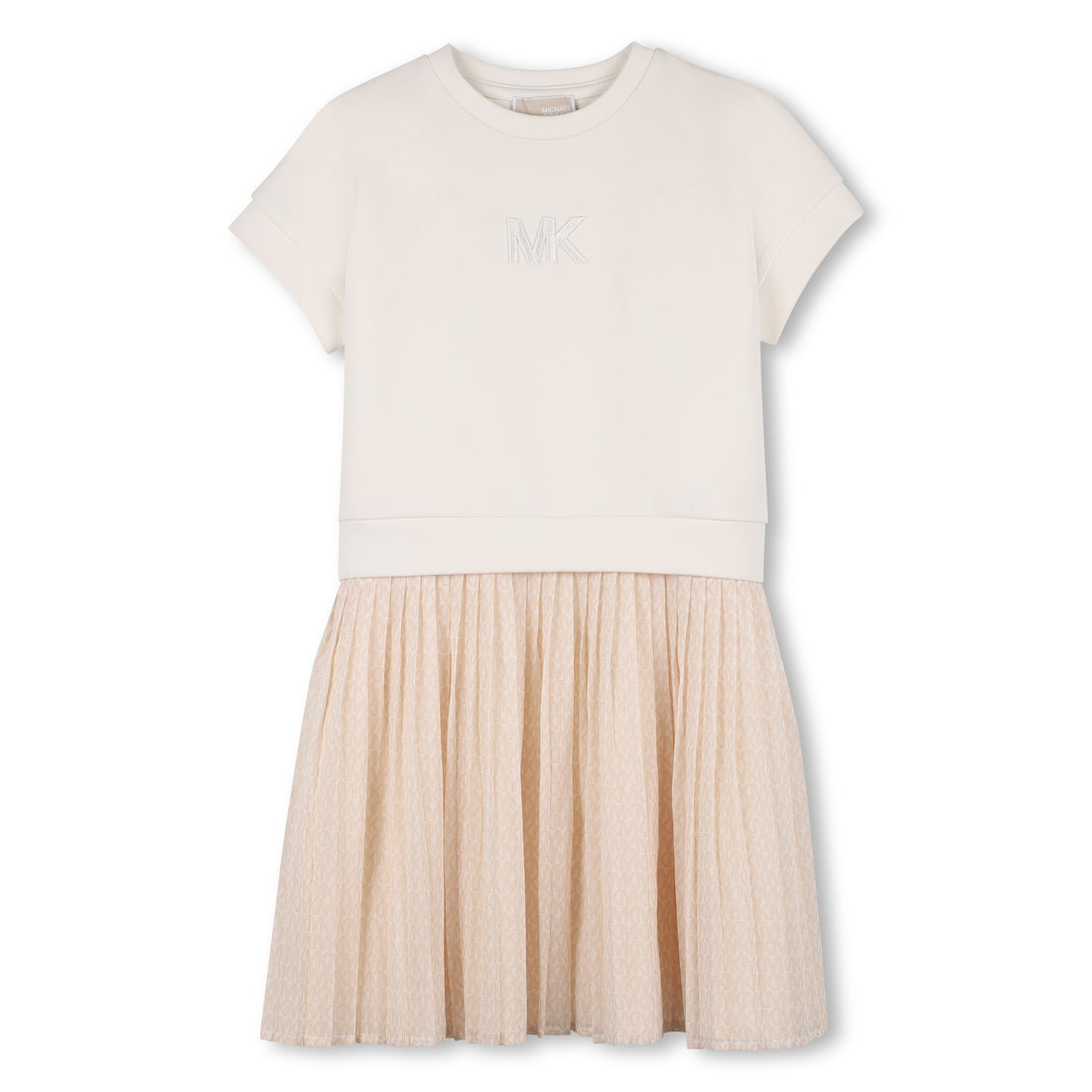 Vestido Combinado Bordado MK Arroz