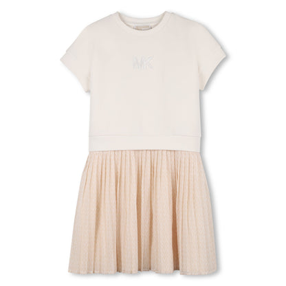 Vestido Combinado Bordado MK Arroz