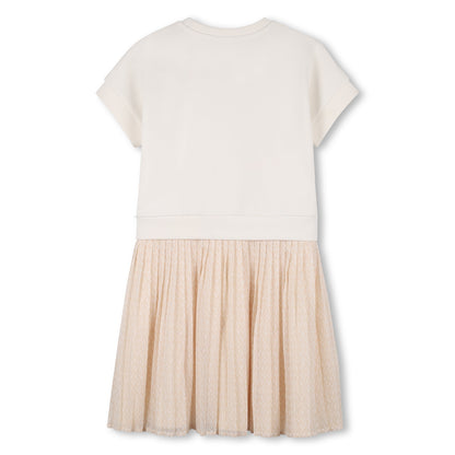 Vestido Combinado Bordado MK Arroz