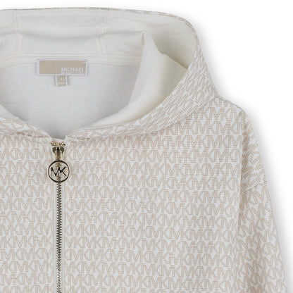 Cardigan Hooded Monograma Signature Arroz