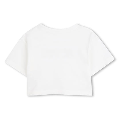 Camiseta Bordado KORS Metálico Blanco