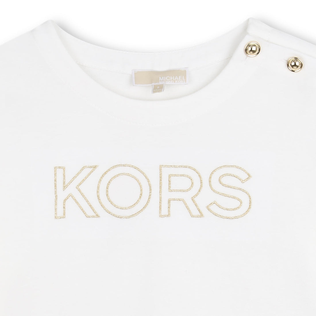 Camiseta Bordado KORS Metálico Blanco