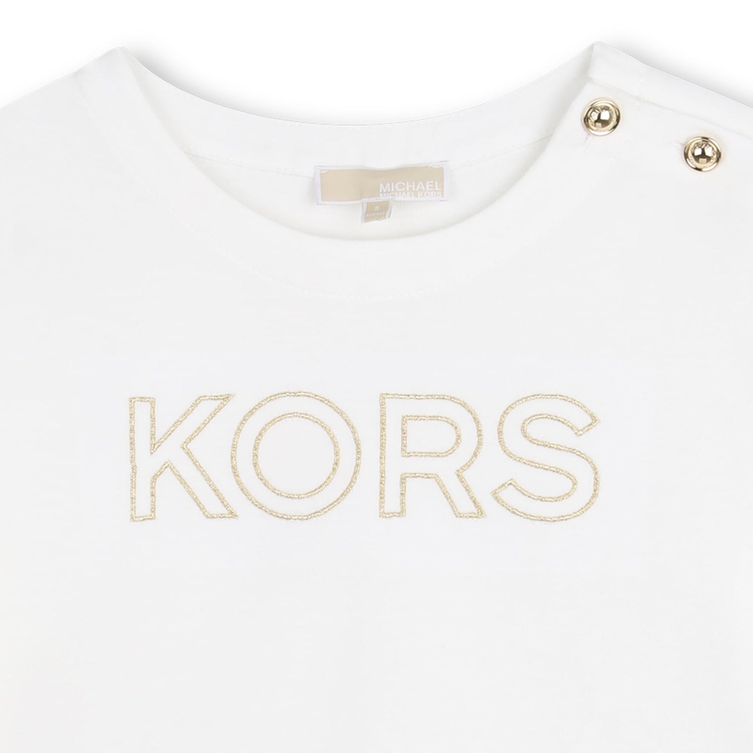 Camiseta Bordado KORS Metálico Blanco