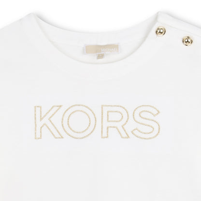 Camiseta Bordado KORS Metálico Blanco