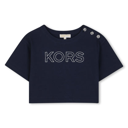 Camiseta Bordado KORS Metálico Azul