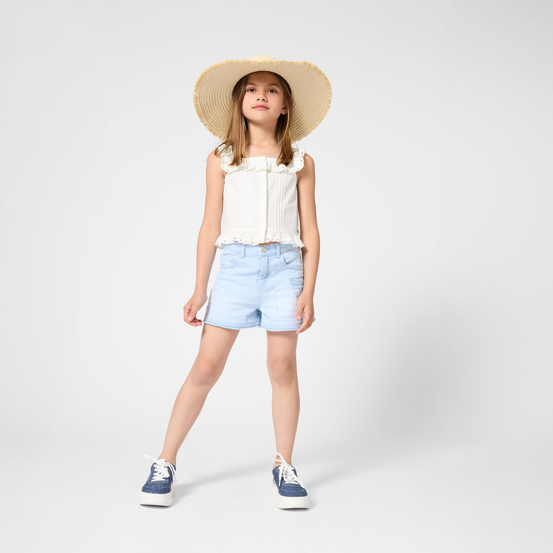 Short Denim Apliques Denim