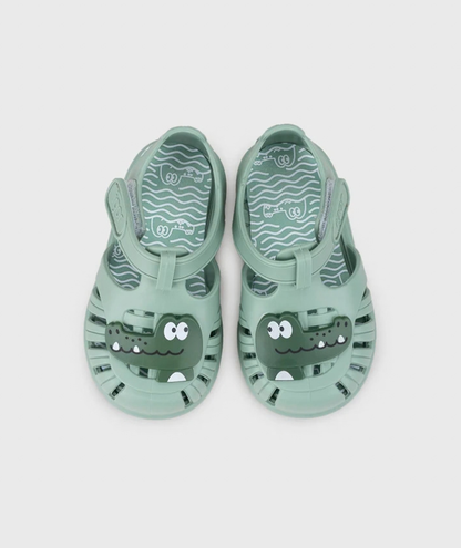 Sandalias Tobby Croco Matcha