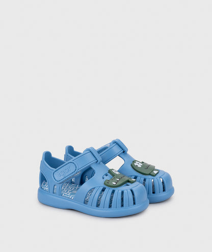Sandalias Tobby Croco Azul